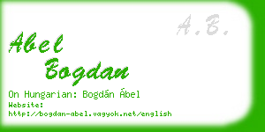 abel bogdan business card